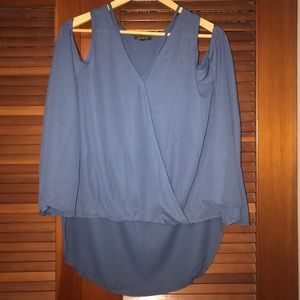 Long sleeve cold shoulder blouse